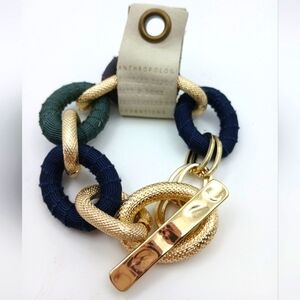 Anthropologie Gold and Navy Bracelet